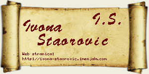 Ivona Staorović vizit kartica